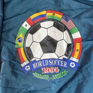 Vintage Wise Guy‎ World Soccer 1994 Windbreaker Jacket Blue Iridescent Read!